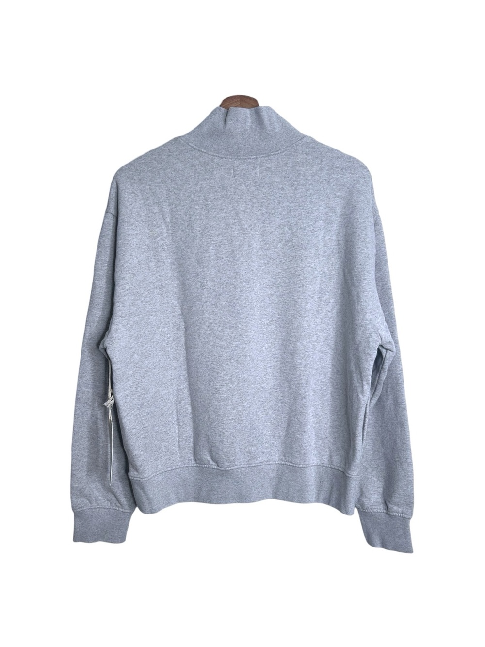 Mate the Label Organic Cotton Fleece Half Zip Sweatshirt Heather Grey Medium - Picture 9 of 11